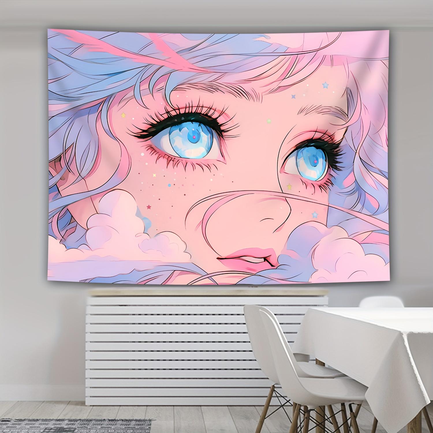 

VIKAMA Adorable Cartoon Girl Tapestry Home Decor Hanging Cloth Bedroom Hallway Wall Decoration Tapestry Home Decoration 74x94cm(29x37in)