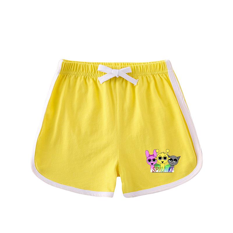 Kids' Summer Color Block Sports Set: Short Sleeve T-Shirt & Hot Pants