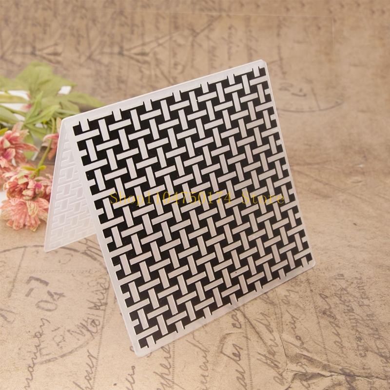 3Pcs Textured Plastic Embossing Folder 6x6Inch Paper Embossing Templates Stencils for Holiday Card Making Scrapbooking top sale