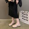 Flache Einzelschuhe Temperament Damen Abendschuhe neu Frühling eckige Zehen Oma Schuhe klein duftend sanft Mary Jane Schuhe