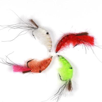 4 pezzi #4 piccoli gamberetti mosche acqua salata gamberetti d'acqua dolce ninfa pesca a mosca trota esca pesce richiamo
