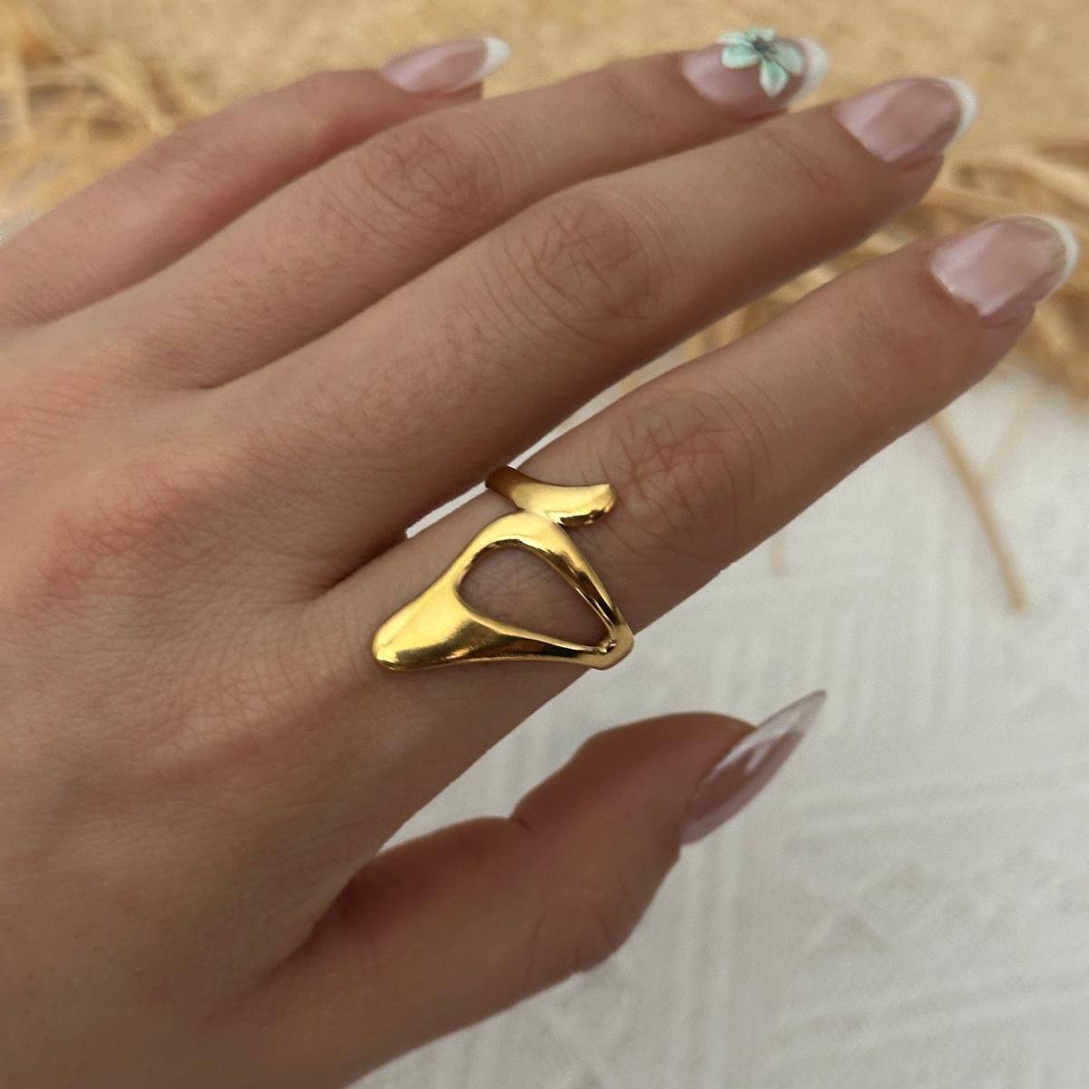 

Stainless Steel Irregular Wave Coral Starfish Flower Rings For Women Men Retro Punk Floral Leaf Geometric Line Ring Boho Jewelry