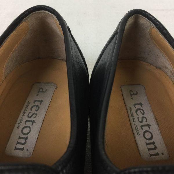 a.testoni Made in Italy Vintage Coin Loafer Leather Slip-on Shoes Black size 7 25.5 Men's(USED)