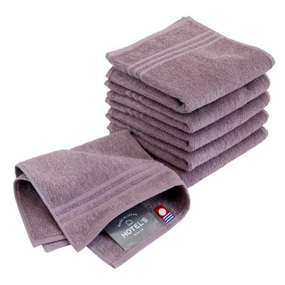 Imabari Towel Handkerchief Towel Handkerchief Set of 6 Mauve 25 X 25 Cm Cotton Highly Absorbent Durable Plain Made In Japan HOTEL'S Approx. 100%