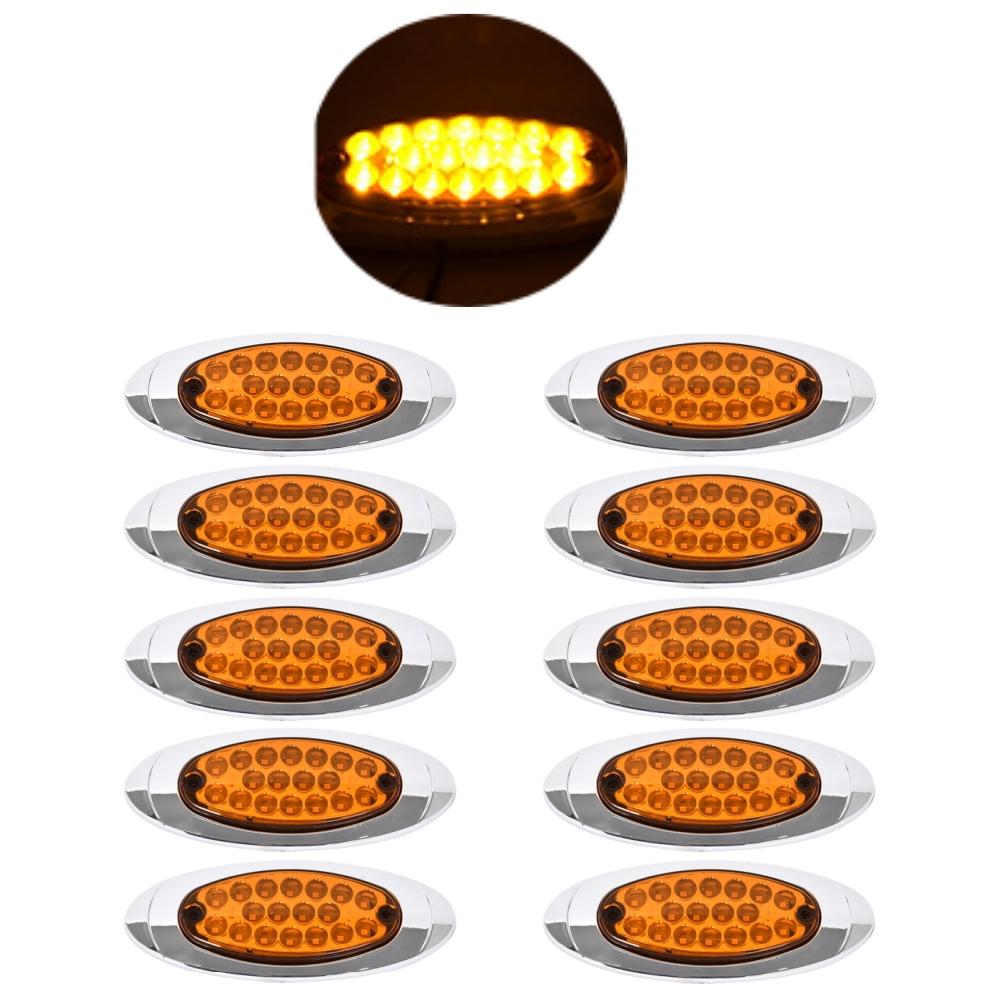 

10 шт. прицепной фонарь 18 светодиодов боковой габаритный фонарь автомобильный грузовик автобус задние стоп-сигналы поворотник Freightliner грузовик габаритный фонарь жёлтый