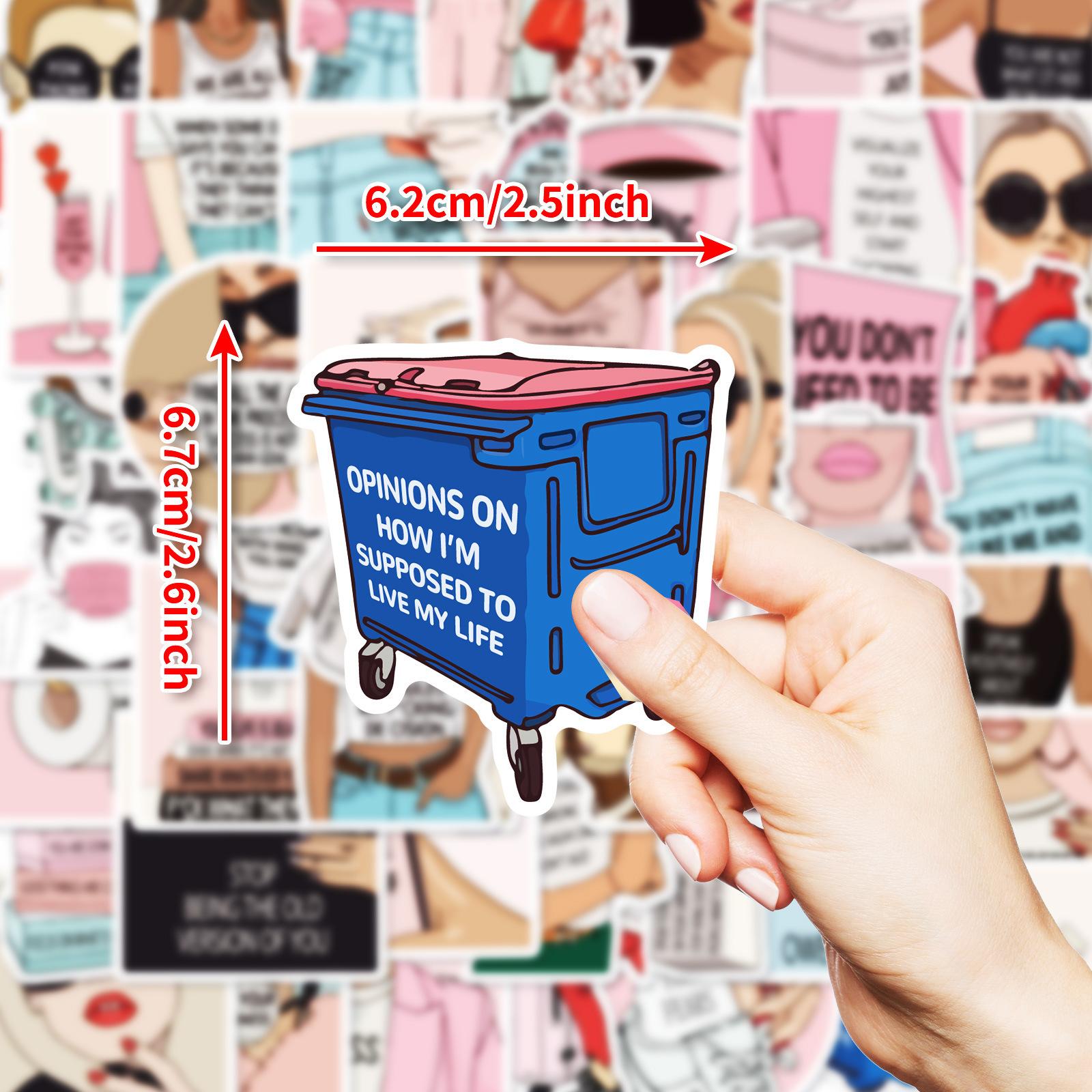 

50 American Sunglasses Girl Stickers Diy Mobile Phone Case Skateboard Laptop Tablet Pack