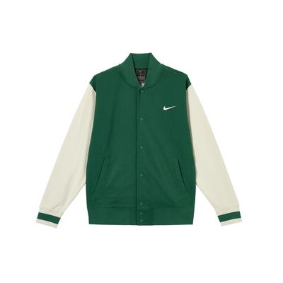 Logo Color Block Fleece Sportjack Heren Jassen Canyon-Groen IB8766-341