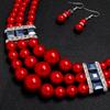 Imitation Pearl Fashion Pure Handmade Exaggerated Women Beaded Collar Multi Layer Necklace