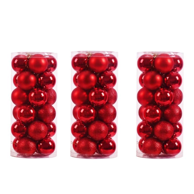 4Cm Christmas Balls Ornaments 24Pc Green Colorful Shatterproof Christmas Tree Diy Decoration Hanging Ball For Xmas Party Wedding