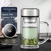 ChuanYe Double Wall Glass Tea Mug with Handle