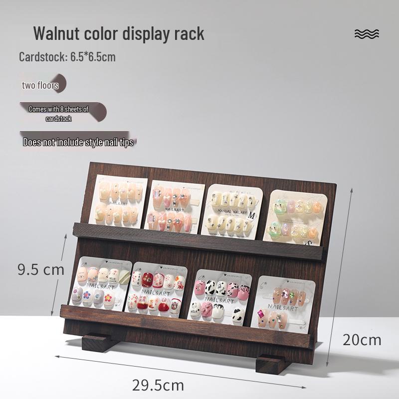 Solid Wood Nail Display Stand for Manicure Shops and Livestream Rooms