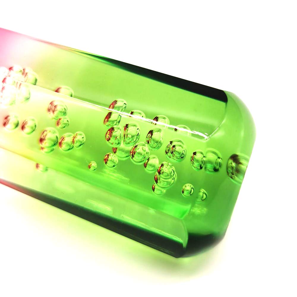 HANSWD Universal Crystal Shift Knob Bubble Octagon Sparkling Clear Bubble with 3 Adapters Red + White + Green (B-10CM)