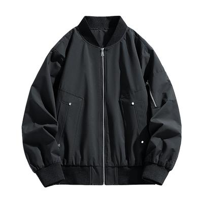 Spring and Autumn Flight Jacket Trendy Versatile Casual Loose Tooling Baseball Collar Jacket Men