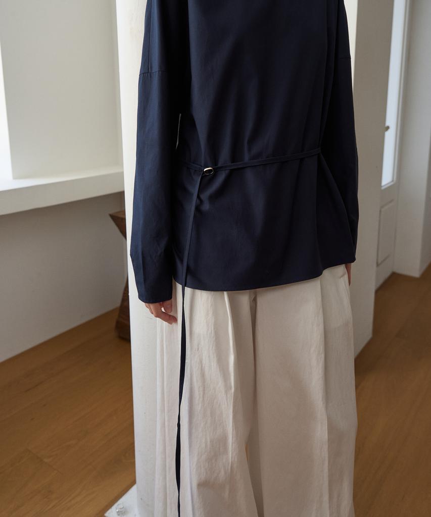 FROMWHERE Boatneck Blouse Navy