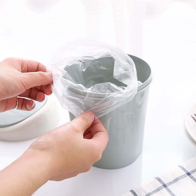 Small Plastic Desktop Trash Can Swing Lid Odor Proof Lightweight Mini Waste Bin for Bathroom Office Makeup Vanity