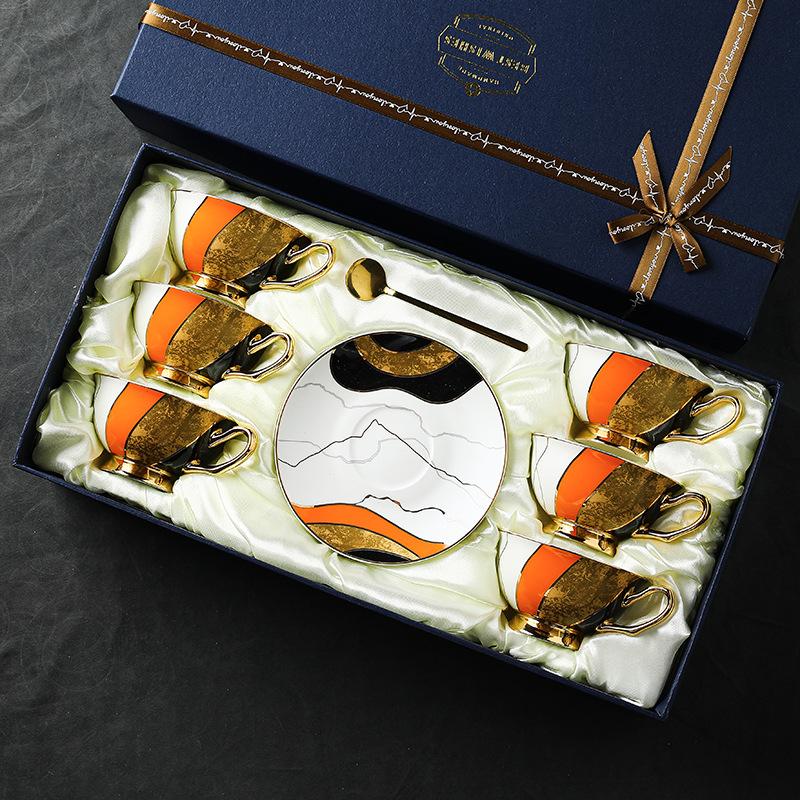 Retro Ceramic Coffee Cup, High-End Niche Light Luxury, High-End Exquisite Bone China Afternoon Tea Tea Set