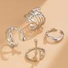 4-Piece Set Retro Irregular Lava Open Gold Copper Ring