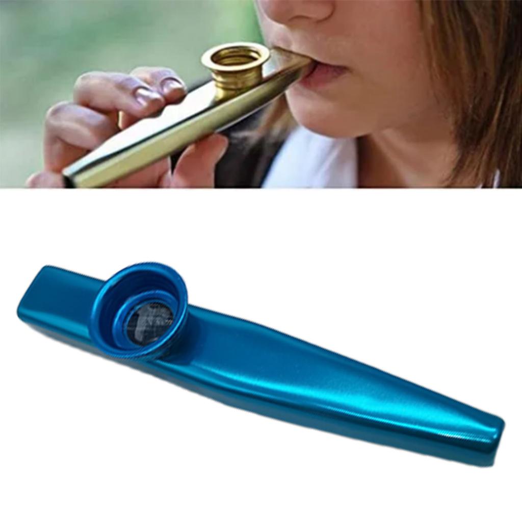 Kazoo Flute Aluminum Easy Playing Professional Kazoo Musical Instrument Gifts Blue