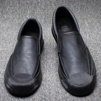 New In Slip-on Man Casual Shoe Platform Thick Sole Leather Shoes For Men Adults Fashion 2024 2024 New Arrivals High Quality