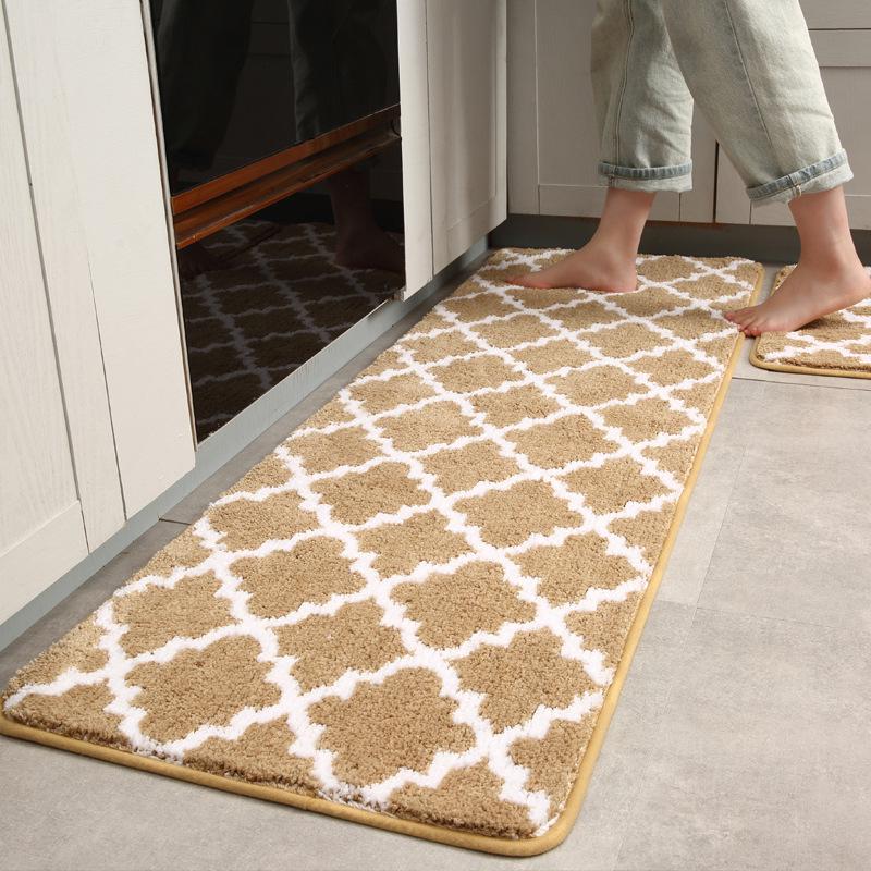 Nordic Style Non-slip Long Kitchen Mat - Absorbent & Oil-proof for Bedroom/Bathroom