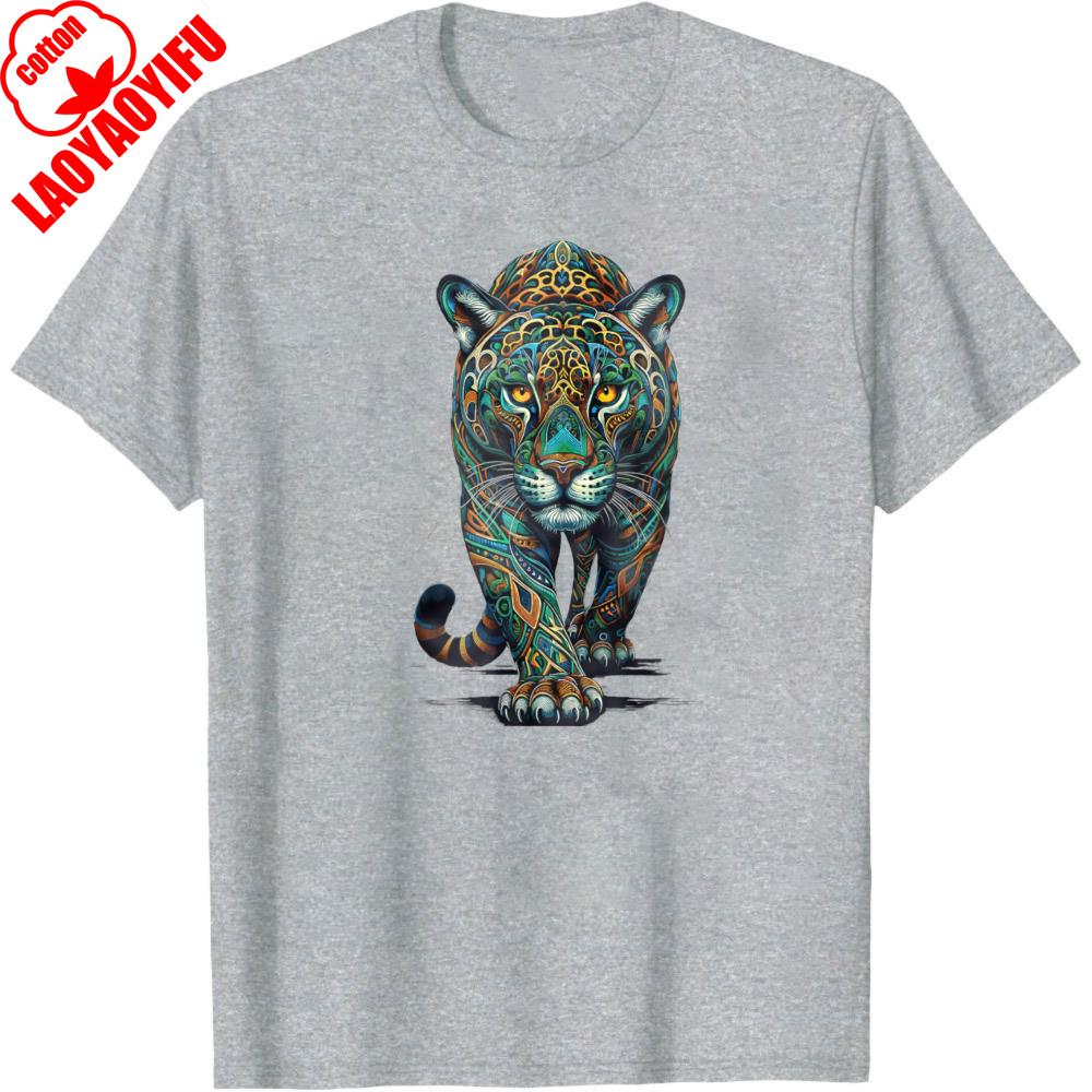 Colorful Leopard Animal Print Summer Casual Men TShirt Cotton Slim Fit Fashion Aesthetic Gift for Him Wild Nature Design Tops
