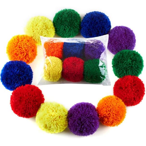 Набор из 12 мягких флисовых мячей, большой 4-дюймовый, для вышибалы, игровые мячи, радужный набор, для вышибалы, гандбола, лагерей и школ