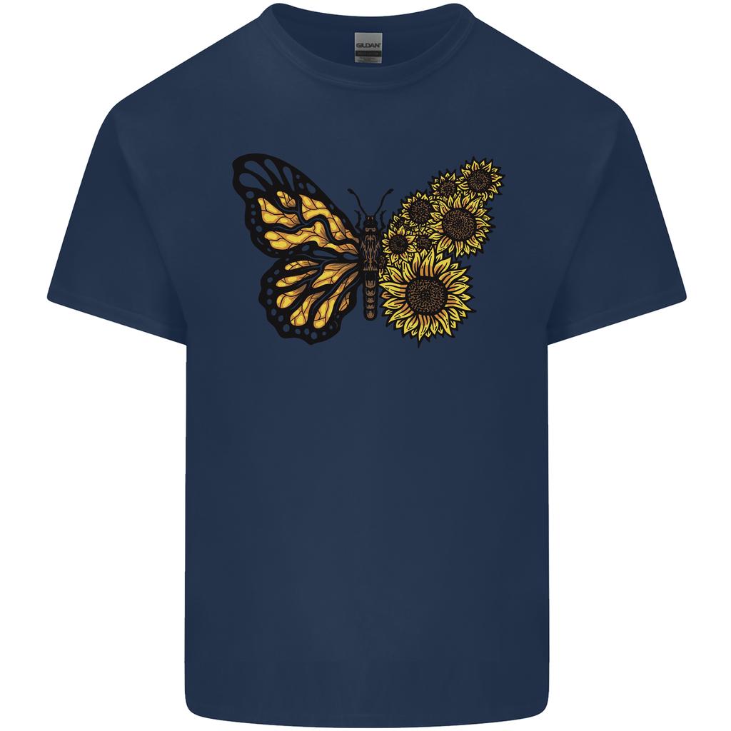 A Sunflower Butterfly Unisexs Light Cotton TShirt