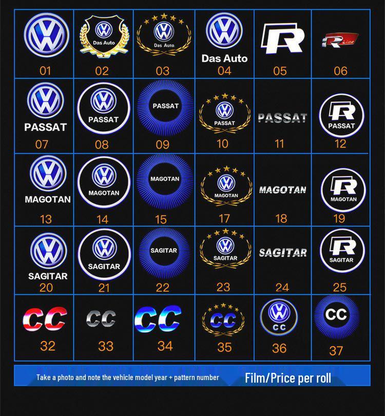 Volkswagen Door Ambient Projector Light for New Passat, Magotan B8, Sagitar, CC, Teramont, and Phideon