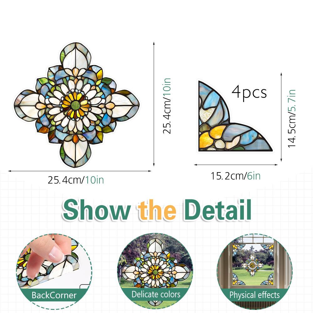 Colorful Window Film PVC Electrostatic Church Glass Decal Wall Sticker Art Mural Wallpaper for Home Decoration