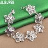 925 Sterling Silver Vintage Openwork Floral Bracelet - Exquisite Gift Jewelry