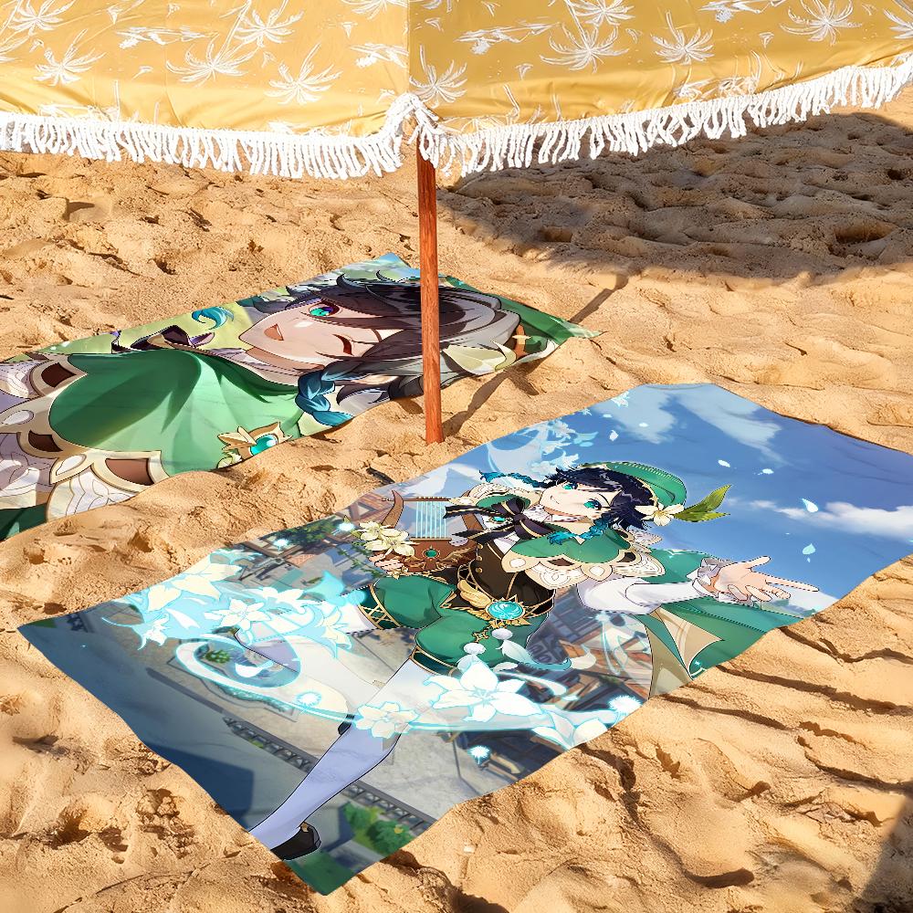 Game Genshin Impact Venti Towel Soft Pool Gift For Travel Gym Shower Camping Quick Dry Sports Large Beach Towels