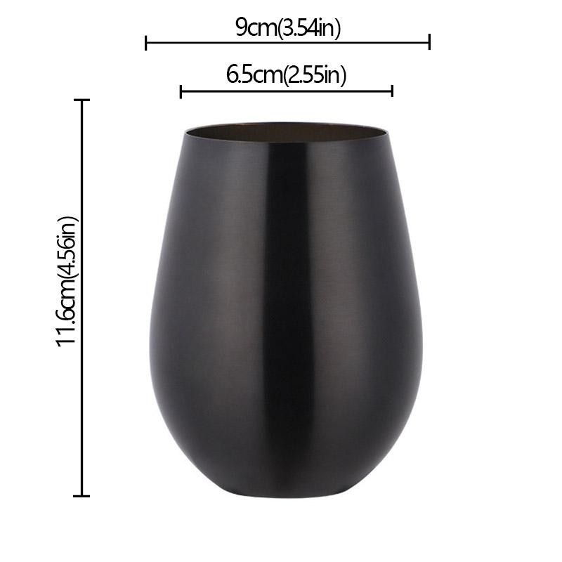 500ml Stainless Steel Single Layer Titanium Plating Wine Glasses Beer Milk Cup Drinking Mug Big Belly Water Cup Bar Supplies