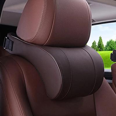 1Pcs Durable PU Leather Car Neck Pillow Memory Foam 3D Headrest Cushion Comfortable Driving Seat Headrest Pad for Auto Interior