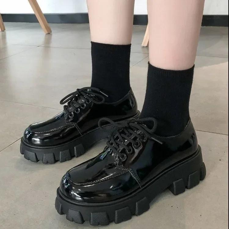 Black Chunky Platform Heels Mary Jane Shoes Lolita Platform Shoes Oxfords Women Student Girls Kawaii Pumps Shoes for Women