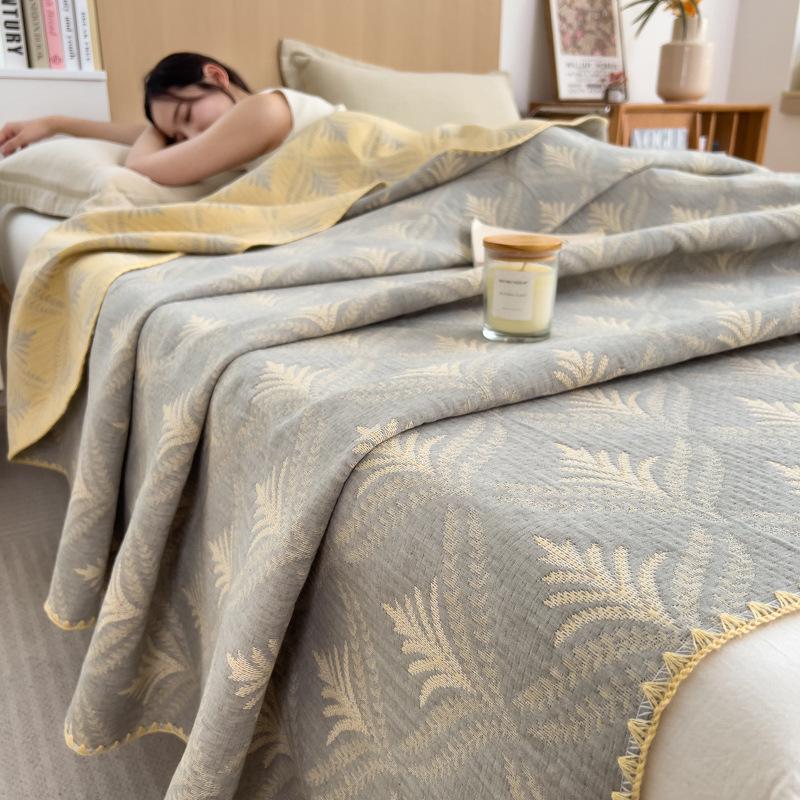100% Cotton Summer Gauze Blanket - Lightweight, Three-Layer Design for Office, Nap, or Sofa