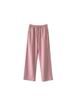 Koreanische High-Waist-Hose mit weitem Bein für Damen - Unifarben, Schlankmachend, Kordelzug, Lockerer Schnitt, Fließendes gerades Bein, Lange Hose