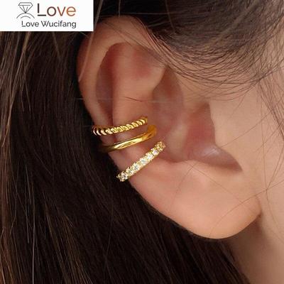 Ear Cuff For Women 3 Pcs Charming Zircon Clip On Earrings Gold Earcuff Without Piercing Earrings Jewelry