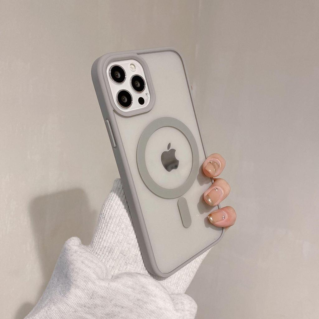 Transparent Magnetic Macaron Case for iPhone 16 Pro Max/iPhone 15, Silicone, Acrylic, Drop-proof