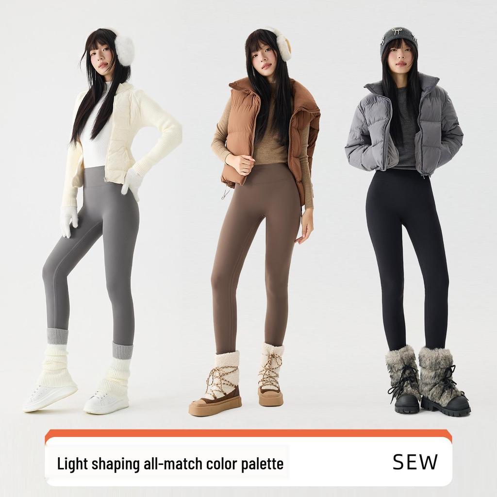 2025 Women's Plus Velvet Thickened Slim-Fit Warm Cotton Yoga Pants for Autumn and Winter