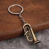 Music Small Gift Men and Women Keyrings Mini Retro Musical Instrument Metal Keychain Pendant