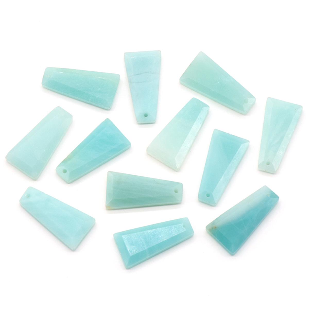 

Кулон из натурального камня, трапециевидный кристалл, розовый кварц, аметист, обсидиан, лазурит, подвески для изготовления ювелирных изделий, ожерелье, серьги, аксессуары 13x25 мм 1Pc/13x25mm-Amazonite