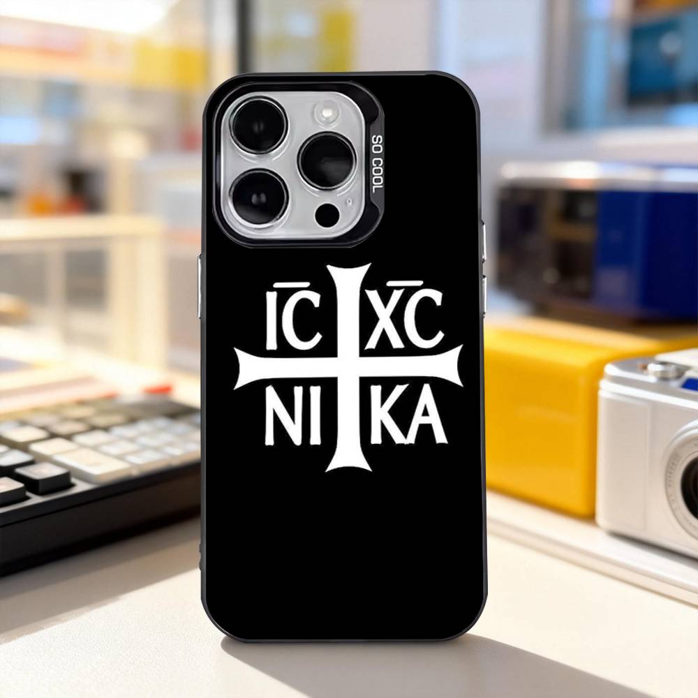 

Orthodox Christian Cross For iPhone 17,16,15,14,13,12,11,Pro,Max,Plus,E,Air,Mini Anti Fall Black Matte Hard Bumper Phone Case iPhone13PRO