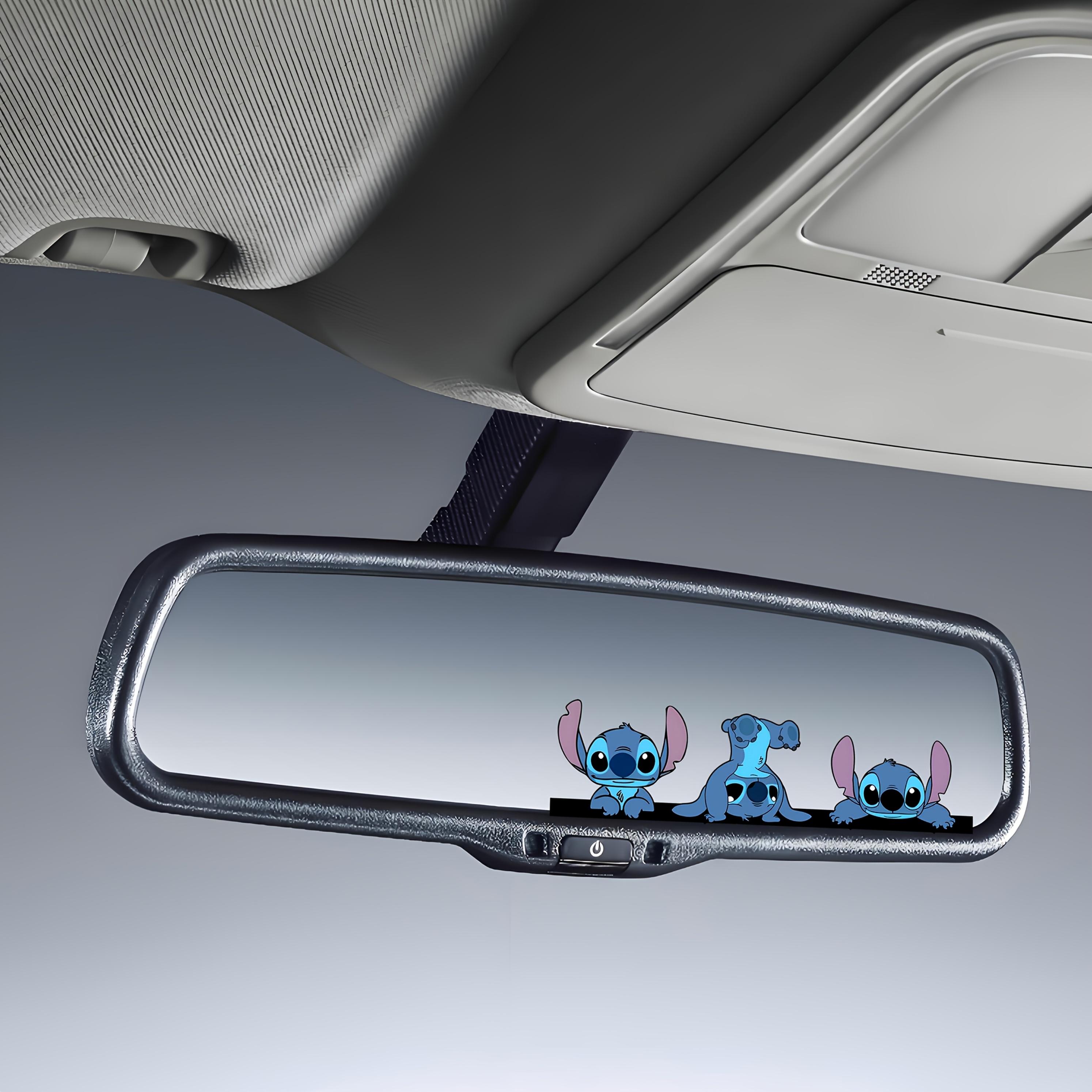 

Disney Stitch Car Decal Cute Cartoon Sticker for Rearview Mirror Glass Self Adhesive No Residue Glossy Surface Easy to Apply toCarExterior Accessories Blue Stitch