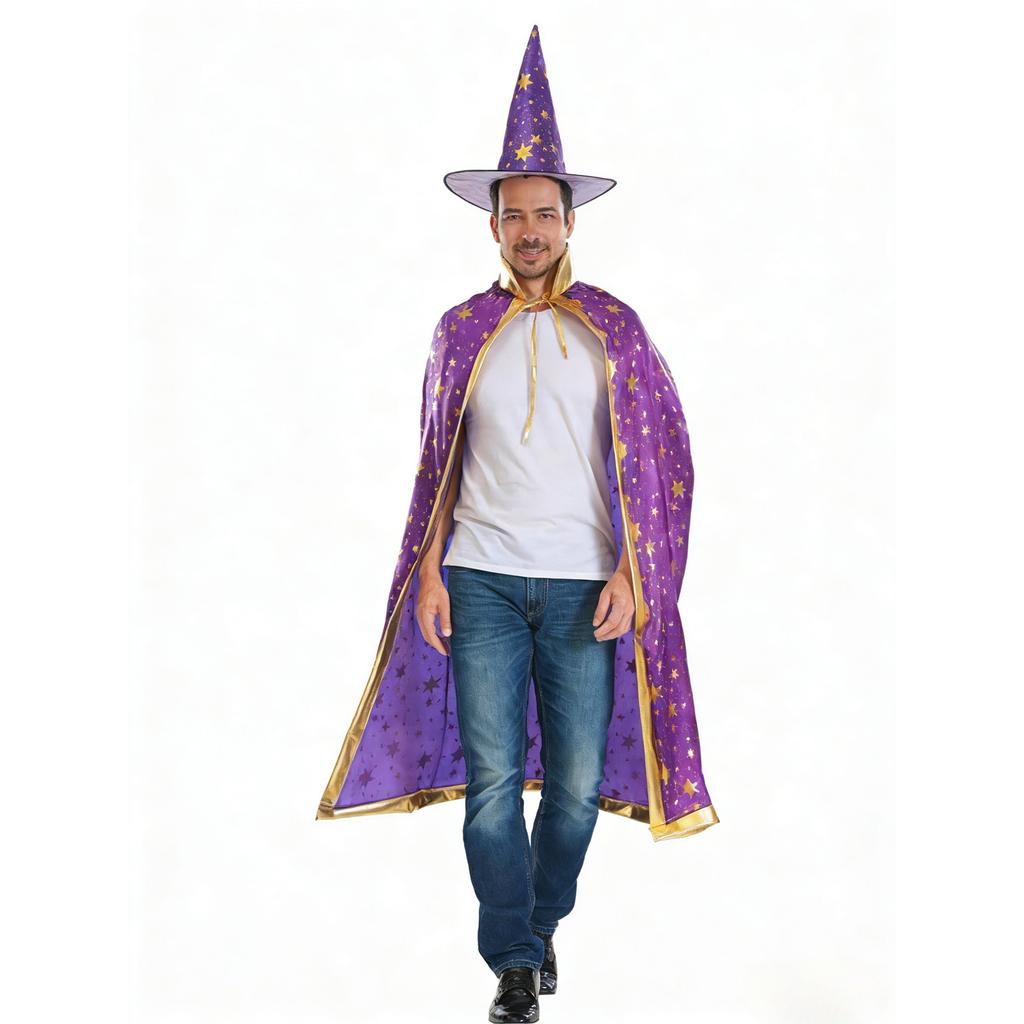 Adult Decoration Supplies Performance Costume Cloak Hat Witch Costume Robe