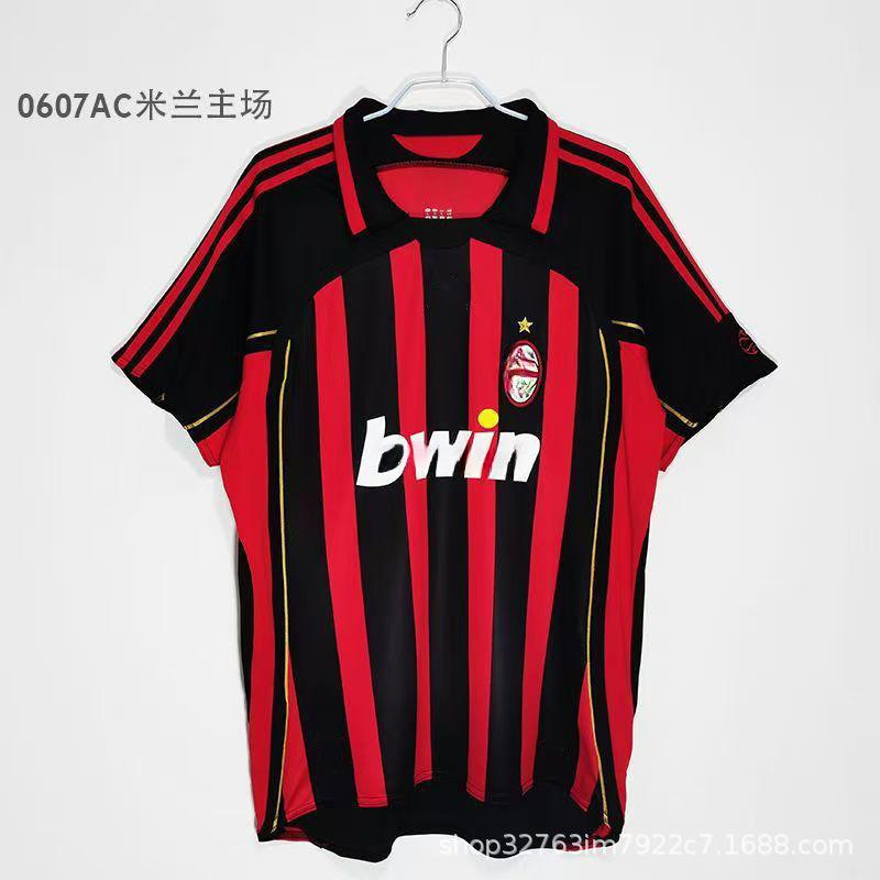 0607AC Home and away classic retro jersey short-sleeved football jersey top Kaka game sportswear quick-drying S