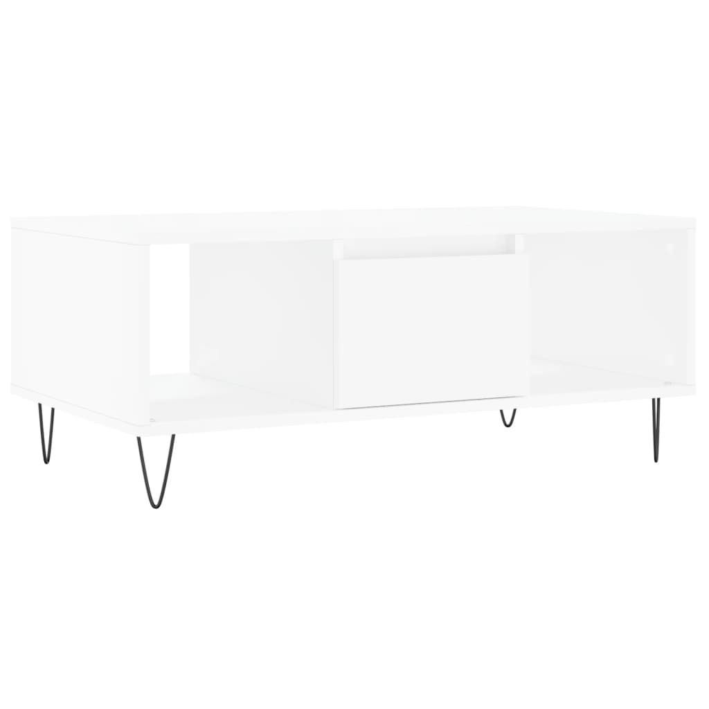 Vidaxl Stolik Kawowy, Biały 90X50X36,5 Cm, Materiał Drewnopochodny