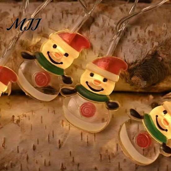 Creative Layout Holiday Props LED Christmas String Lights, Santa Claus/Snowman/Tree/Candy Cane Light, Decorative Cartoon Winter Seasonal Room