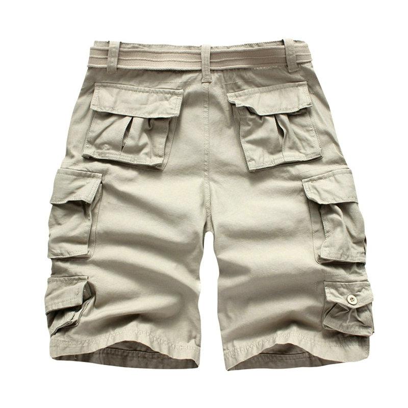 2026 New Fashion Military Cargo Shorts Men High Quality Cotton Casual Multi-pocket Men's Summer Shorts ( With Belt )