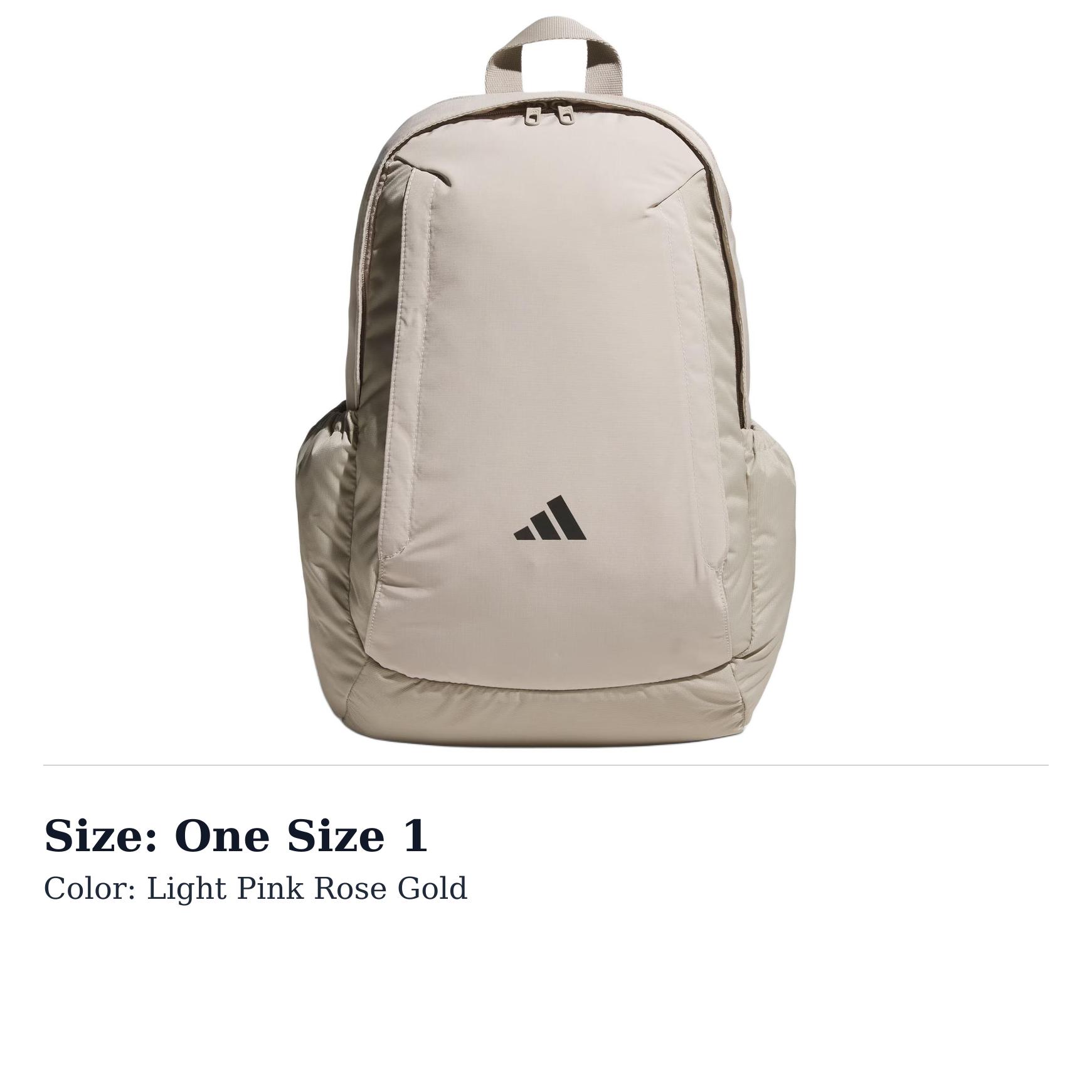 Adidas Polyamide Backpack Unisex Light Pink Rose Gold KC0186 One Size 1