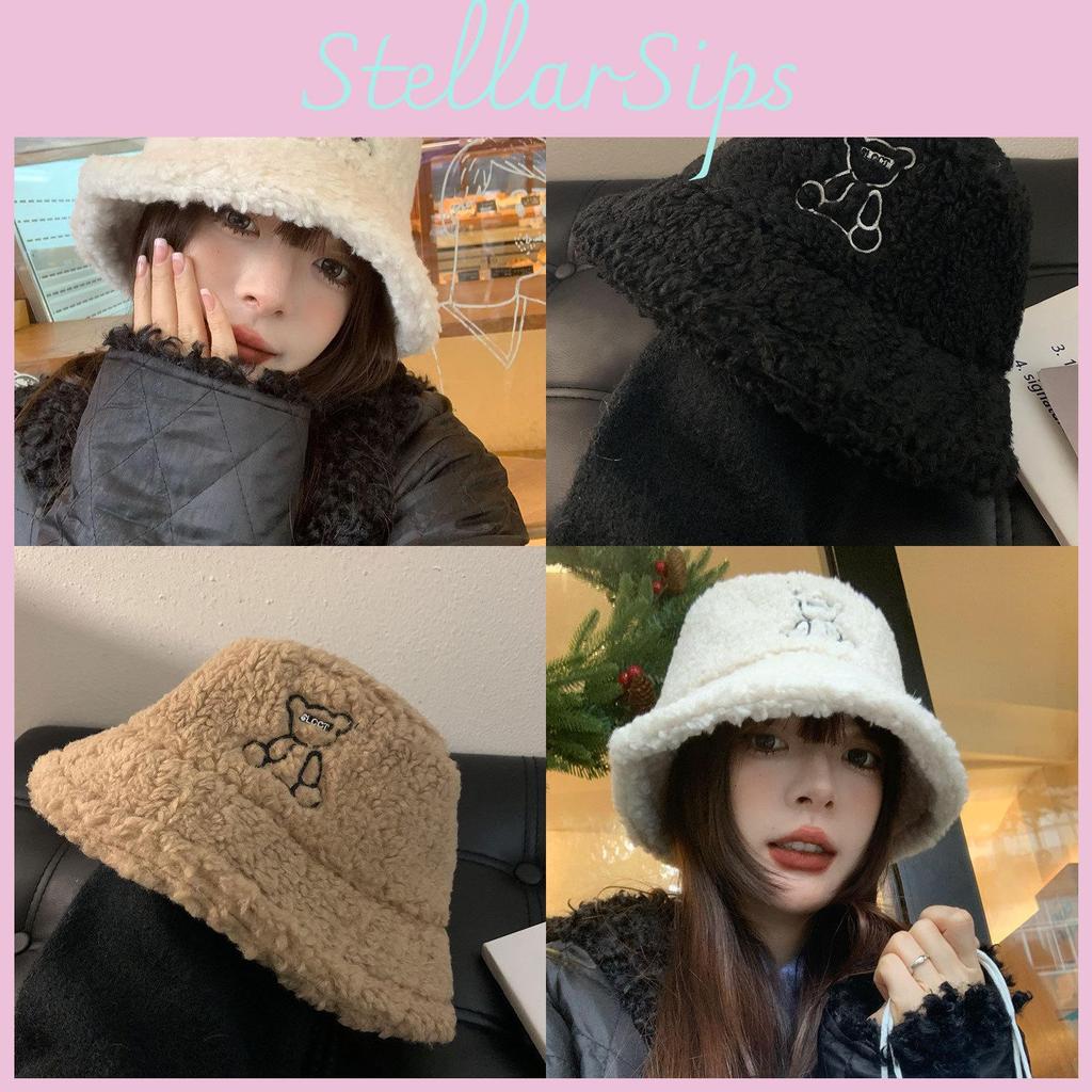 Adorable Bear Hat For Women Winter Thick Insulated Lamb Wool Cap